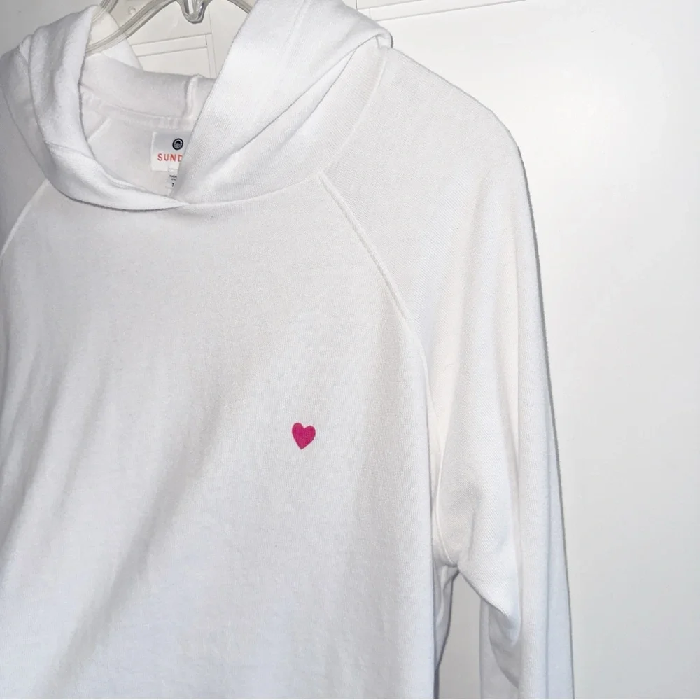 Sundry White Hooded Sweatshirt with Perforated Back Design - Picture 8 of 13